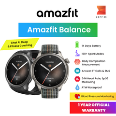 Amazfit Balance Smartwatch Zepp 3.0 | 1.5" HD AMOLED | Chat AI Fitness Coach | Body Composition Measurement | Bluetooth Calling