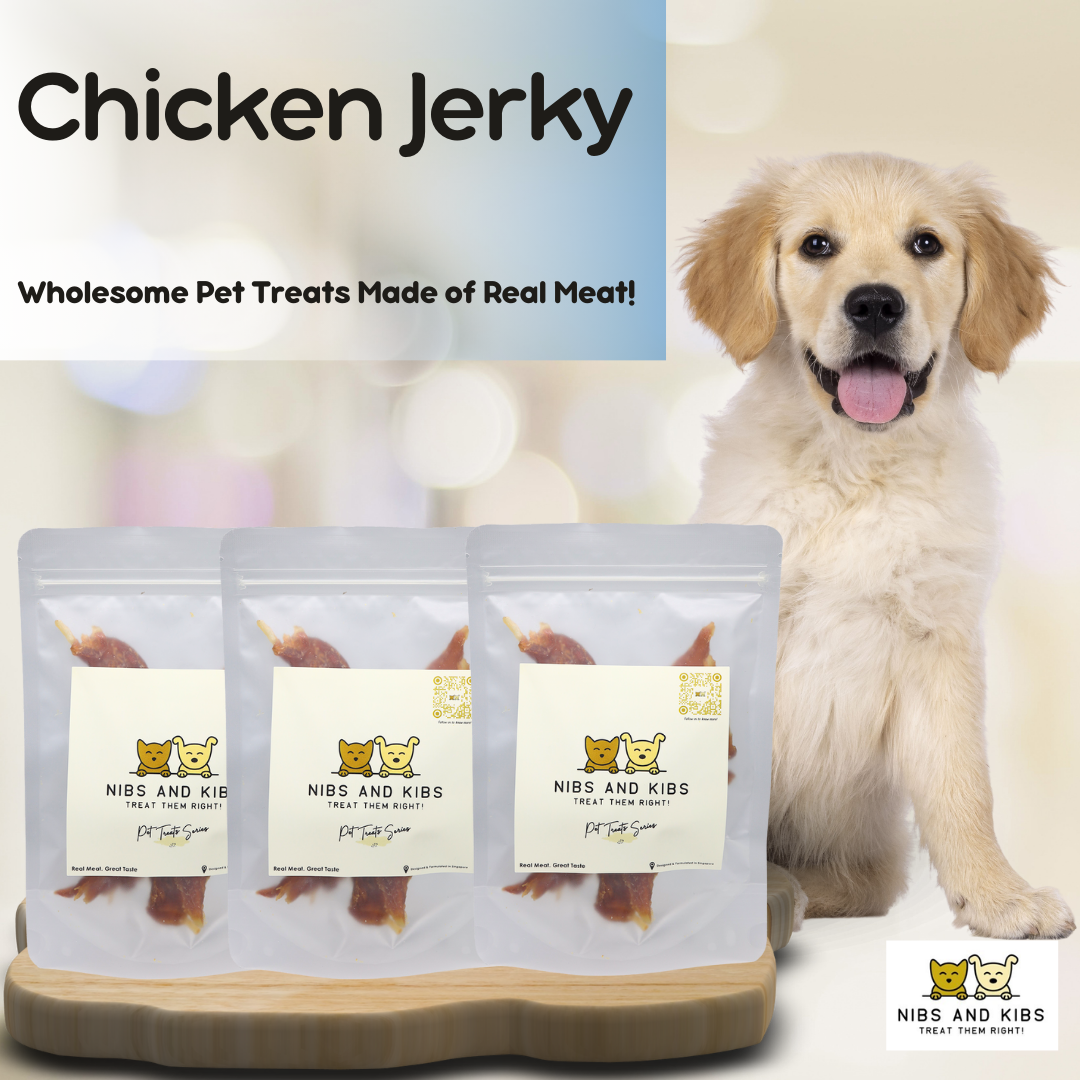 Nibs And Kibs Chicken Jerky Dog Treat 70g x 3