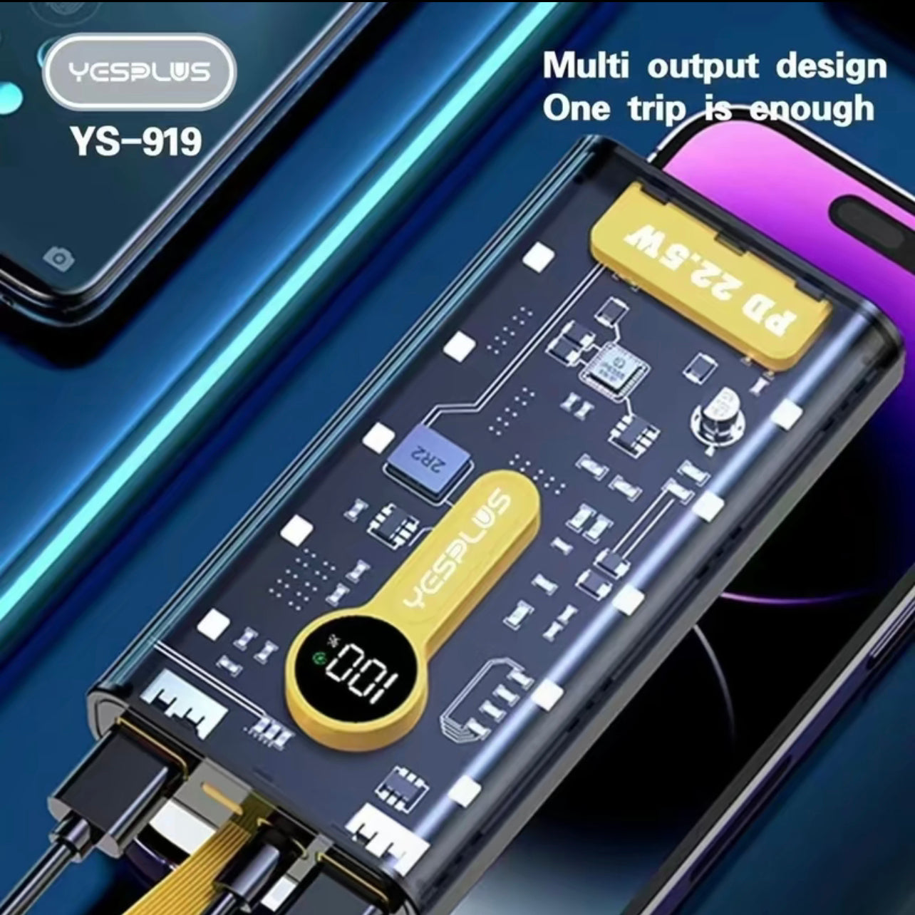 YESPLUS PD22.5W Super Fast Charge 10000mAh/20000mAh LED POWERBANK YS-919 / YS-920