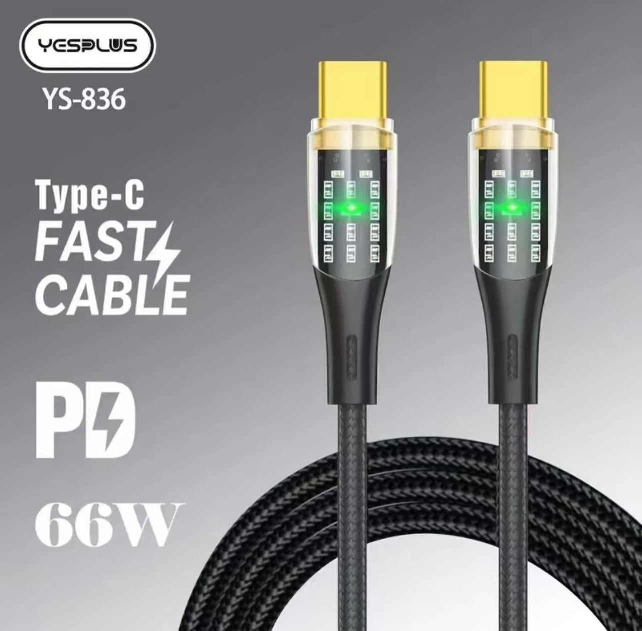 YESPLUS Cyberpunk Transparent LED Cable (YS-836)