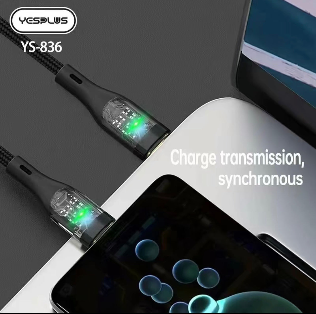 YESPLUS Cyberpunk Transparent LED Cable (YS-836)