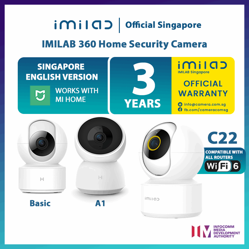 IMILAB C22 Wifi 6 3K 360 Home Security IP Camera (3 Year Warranty)