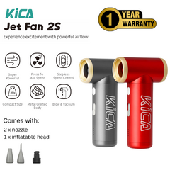 KiCa Jetfan 2S | Portable Fan | Vacuum Cleaner | Hair Styling | Infate & Deflate