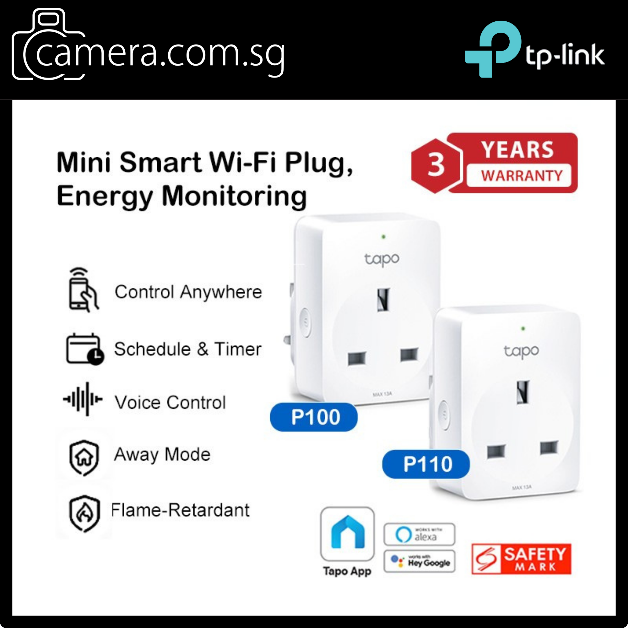 TP-Link Tapo Smart Plug Series | P110 / P100 | 1-Pack / 2-Pack / 4-Pack | Energy Monitoring & App Control