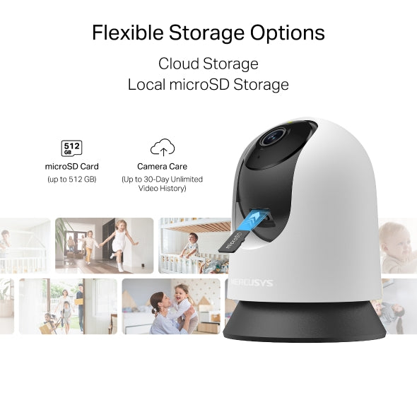 MERCUSYS MC200 Pan/Tilt Home Security Wi-Fi Camera Smart Detection