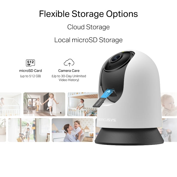 MERCUSYS MC210 Pan/Tilt Home Security Wi-Fi Camera Smart Detection