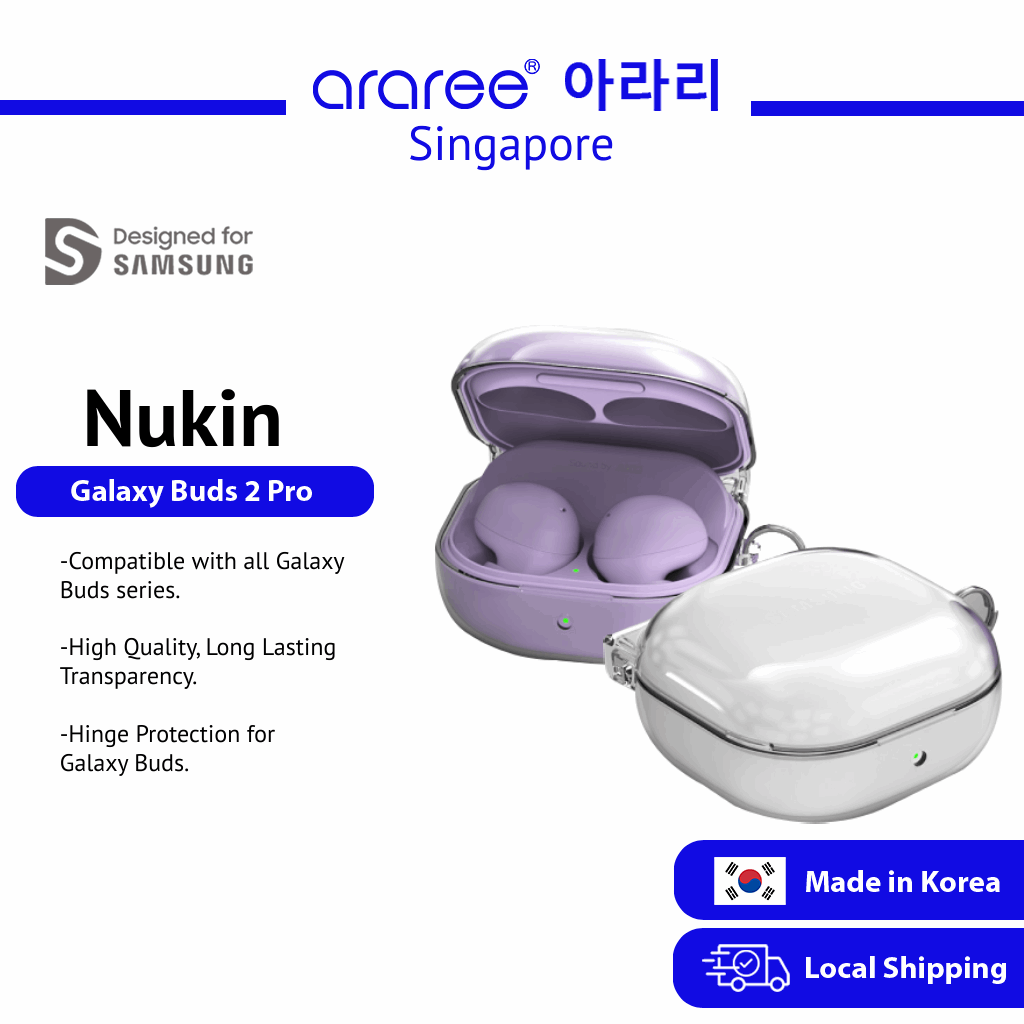 Araree SG] Samsung Galaxy Buds 2 Pro NUKIN Hinge Protection Transparent EarBuds Case Covers