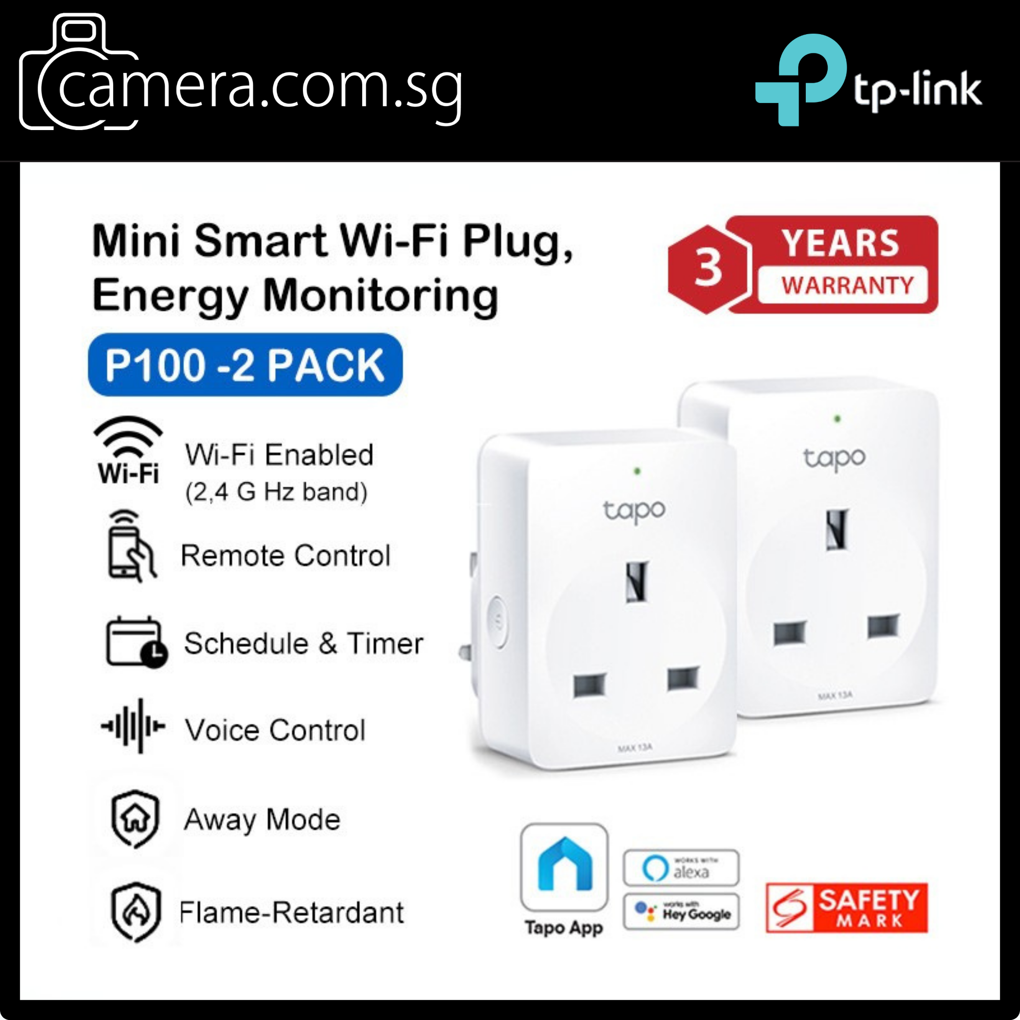 TP-Link Tapo Smart Plug Series | P110 / P100 | 1-Pack / 2-Pack / 4-Pack | Energy Monitoring & App Control