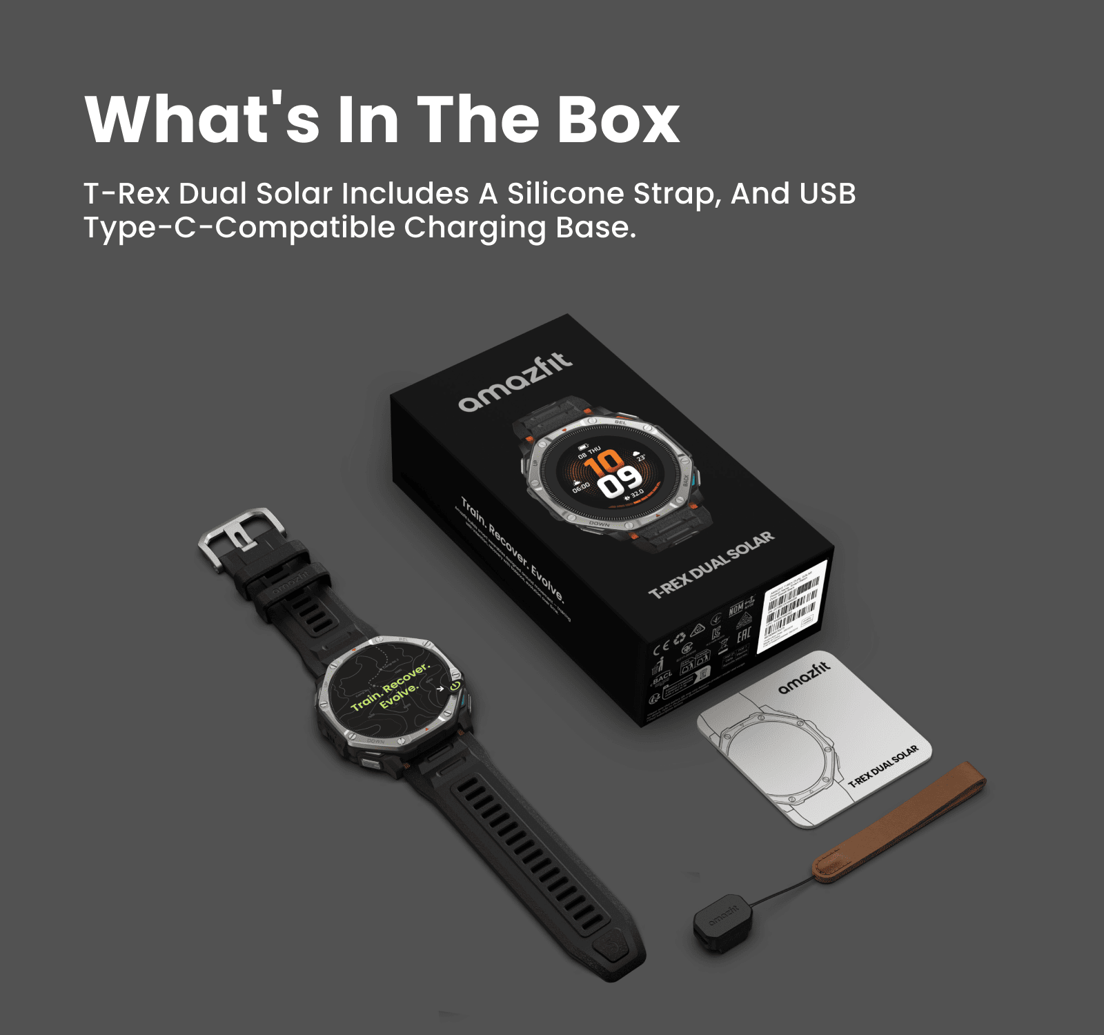 Amazfit T-Rex Dual Solar Fitness Smartwatch