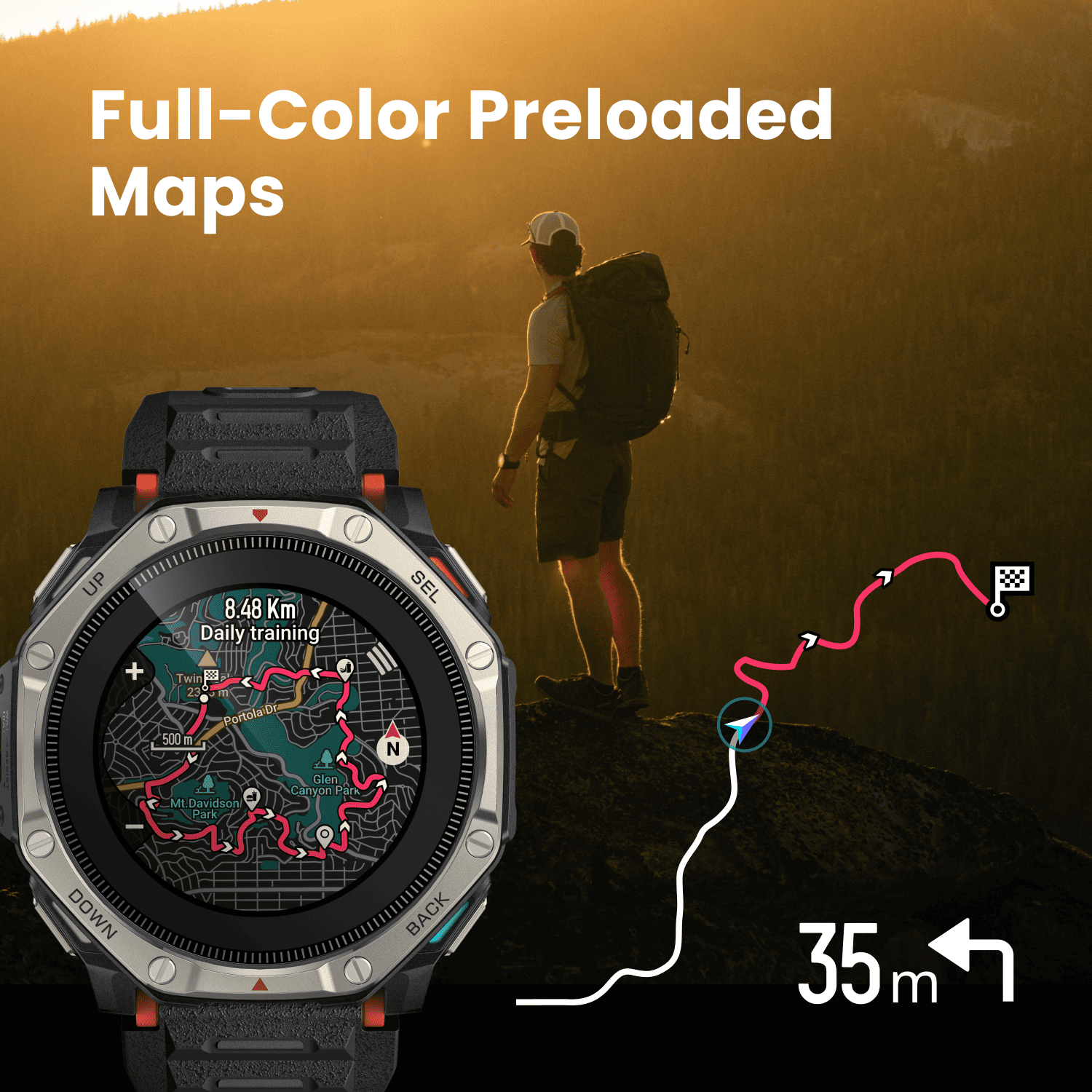 Amazfit T-Rex Dual Solar Fitness Smartwatch