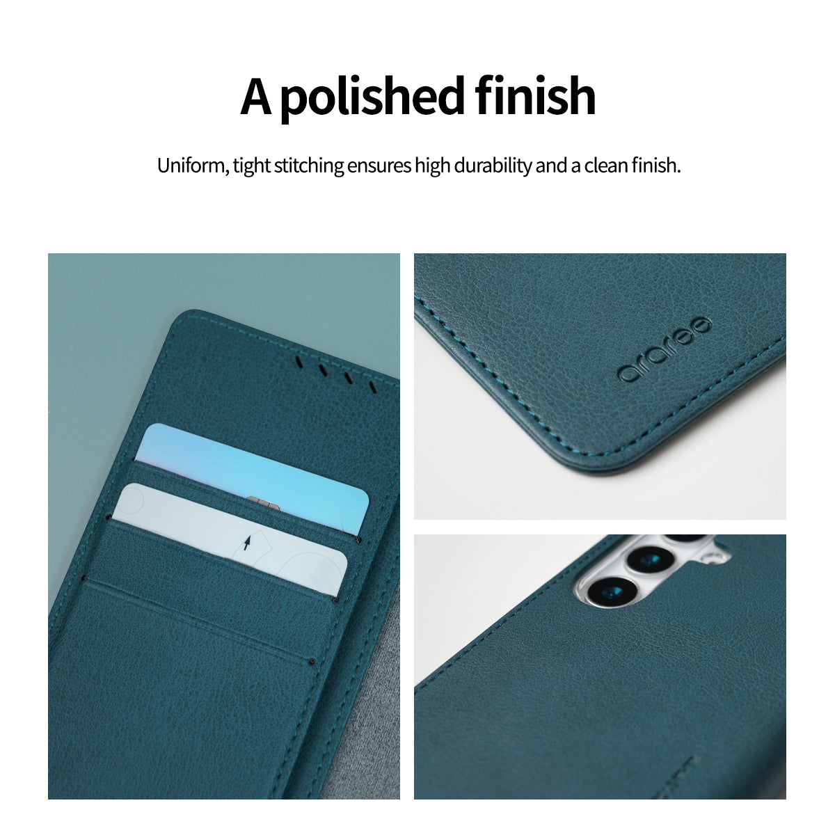 [Araree SG] Samsung Galaxy S25 | S25+ | S25 Ultra | Mustang Diary Leather Textured Phone Case | 3 cards slot