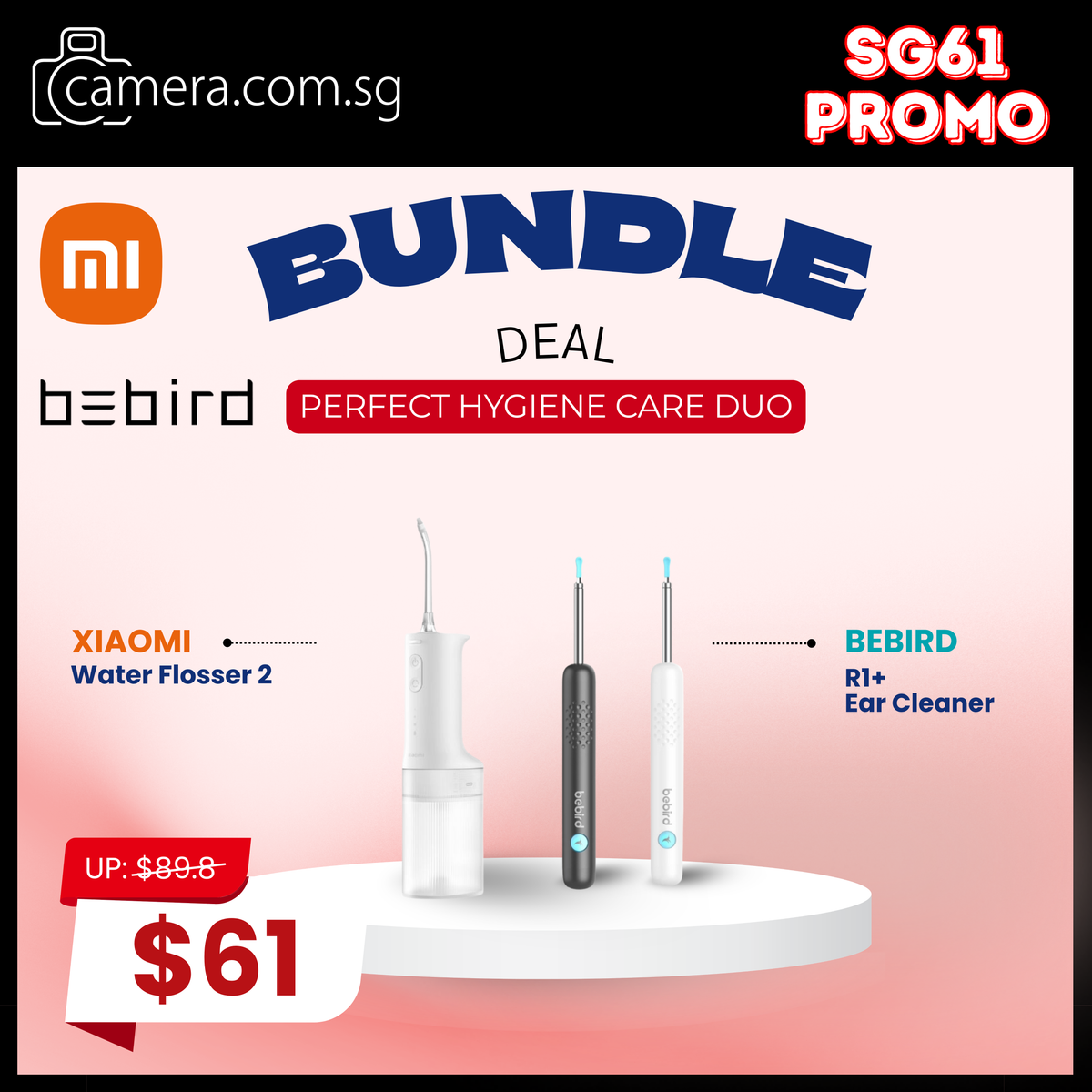 [SG61 SPECIAL PROMO] Xiaomi Water Flosser 2 + Bebird R1+ | Personal Care Duo