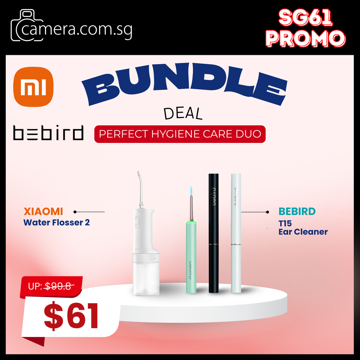 [SG61 SPECIAL PROMO] Xiaomi Water Flosser 2 + Bebird T15 | Personal Care Duo