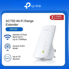 TP-Link RE200 Dual Band Wi-Fi Range Extender AC750