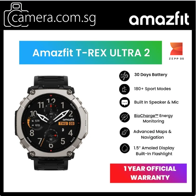 [2026 Model] Amazfit T-Rex Ultra 2 Fitness Smartwatch | Up to 170+ Modes Sky & Free Diving Cycling [GIFT: MIBRO KIDS SMARTWATCH]