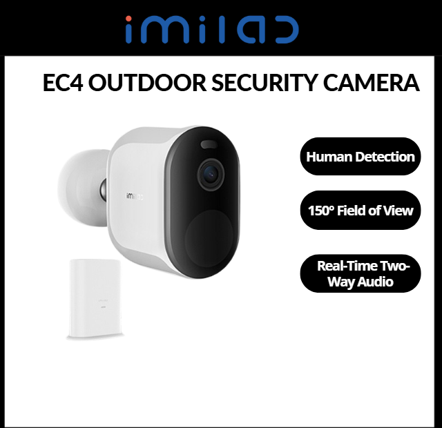 IMILAB EC4 Outdoor Battery Operated Camera Solar Panel Charging (1 Year Warranty)
