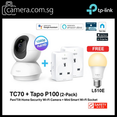 [BUNDLE] Tapo 3K QHD 360 AI WiFi CCTV Smart IP Camera TP-Link TC70+ P100(2 Packs) [FREE GIFT: L510E]