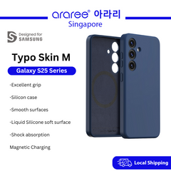 [Araree SG] Typo Skin M S25 | S25+ | S25 Ultra Series | Black Phone Case | Magnetic Charging | Liquid SIlicone