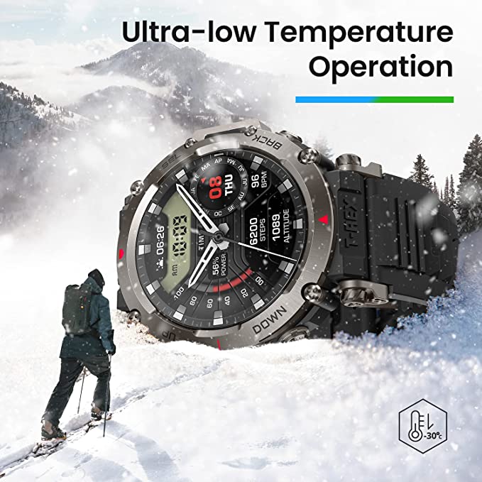 Amazfit T-Rex Ultra | Ultra Rugged Design | 316L Stainless Steel | Strong & Accurate Dual-band GPS