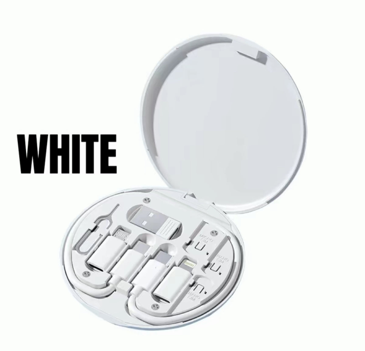 Digital 5 in 1 Storage Box| Card Pin Holder| Multifunctional 60W Cable| SIM Card Slot| Phone Holder