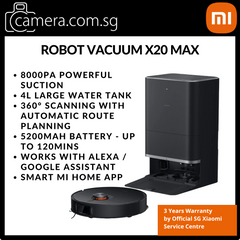 iaomi Robot Vacuum X20 Max | 8000Pa Suction Power | Up to 120mins Usage | Alexa & Goggle Assistant Ready | Mi Home App