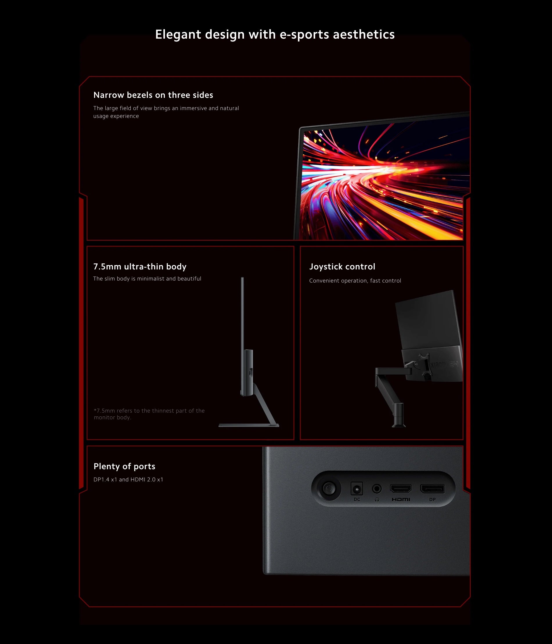 Xiaomi Gaming Monitor G24i/G27i | Up to 180Hz Refresh Rate | 1ms Response Rate | FreeSync Technology (3Yrs)