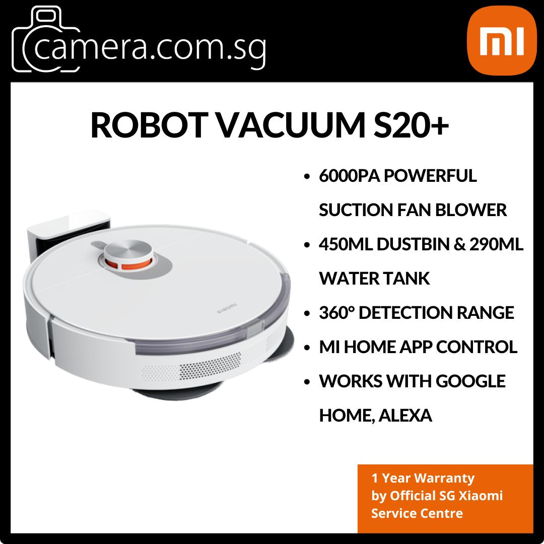 Xiaomi Robot Vacuum S20+ S20 Plus | Up to 170mins Cleaning | 6000Pa Powerful Suction | Dual Rotating Mop | App Control