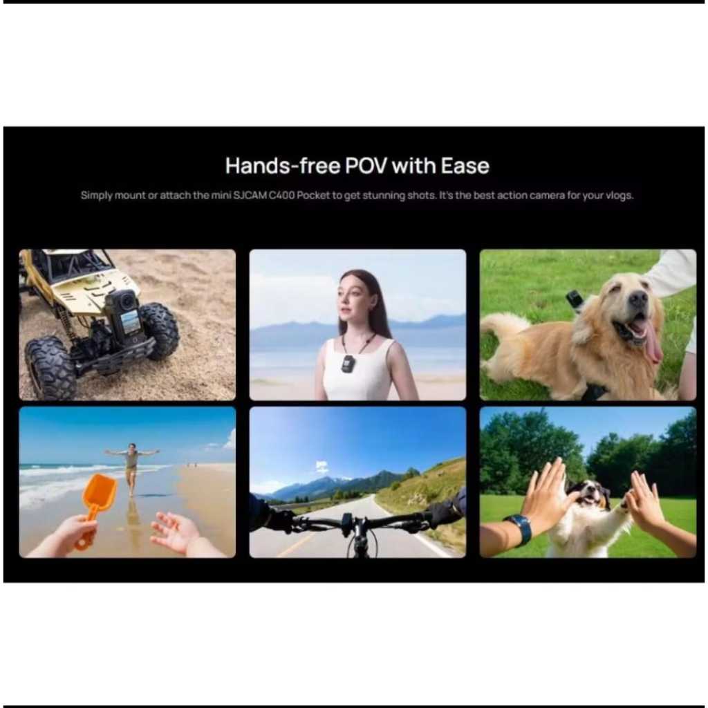 Official SJCAM C400 4k Action Cam | Oleophobic Coating | 2.5D '' Screen Glass