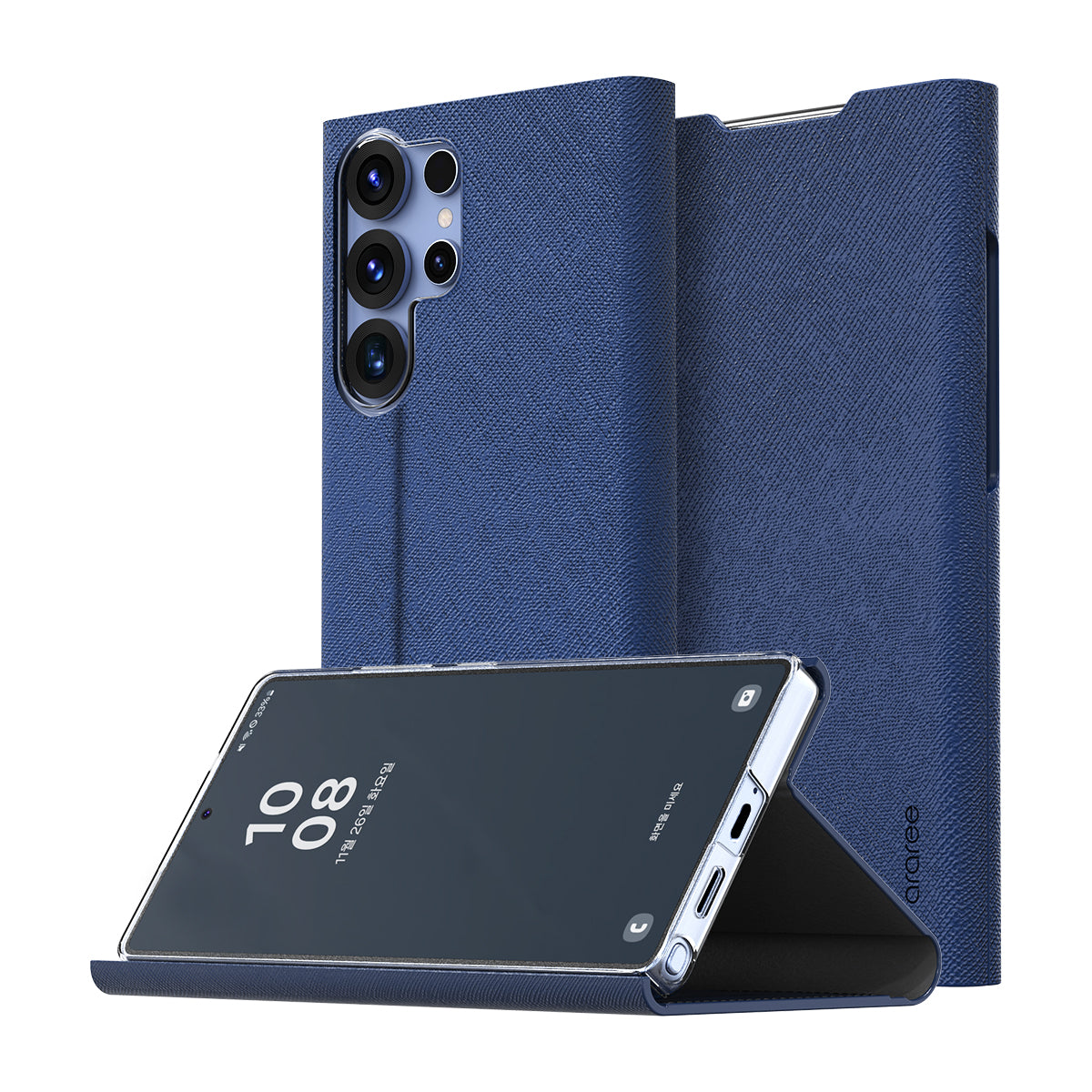 [Araree SG] Samsung Galaxy S25 Ultra BONNET Stand Protection Phone Case | Saffiano Pattern | Magnetic closing