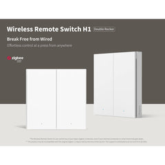 [Aqara SG] H1 Wireless Switch Double Rocker HomeKit Zigbee 3.0 Google High-Speed Click Mode