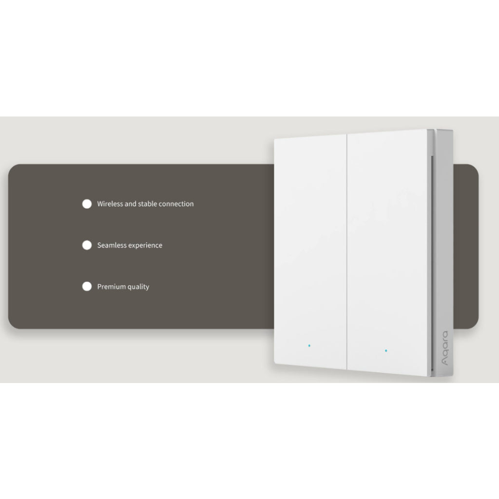 [Aqara SG] H1 Wireless Switch Double Rocker HomeKit Zigbee 3.0 Google High-Speed Click Mode
