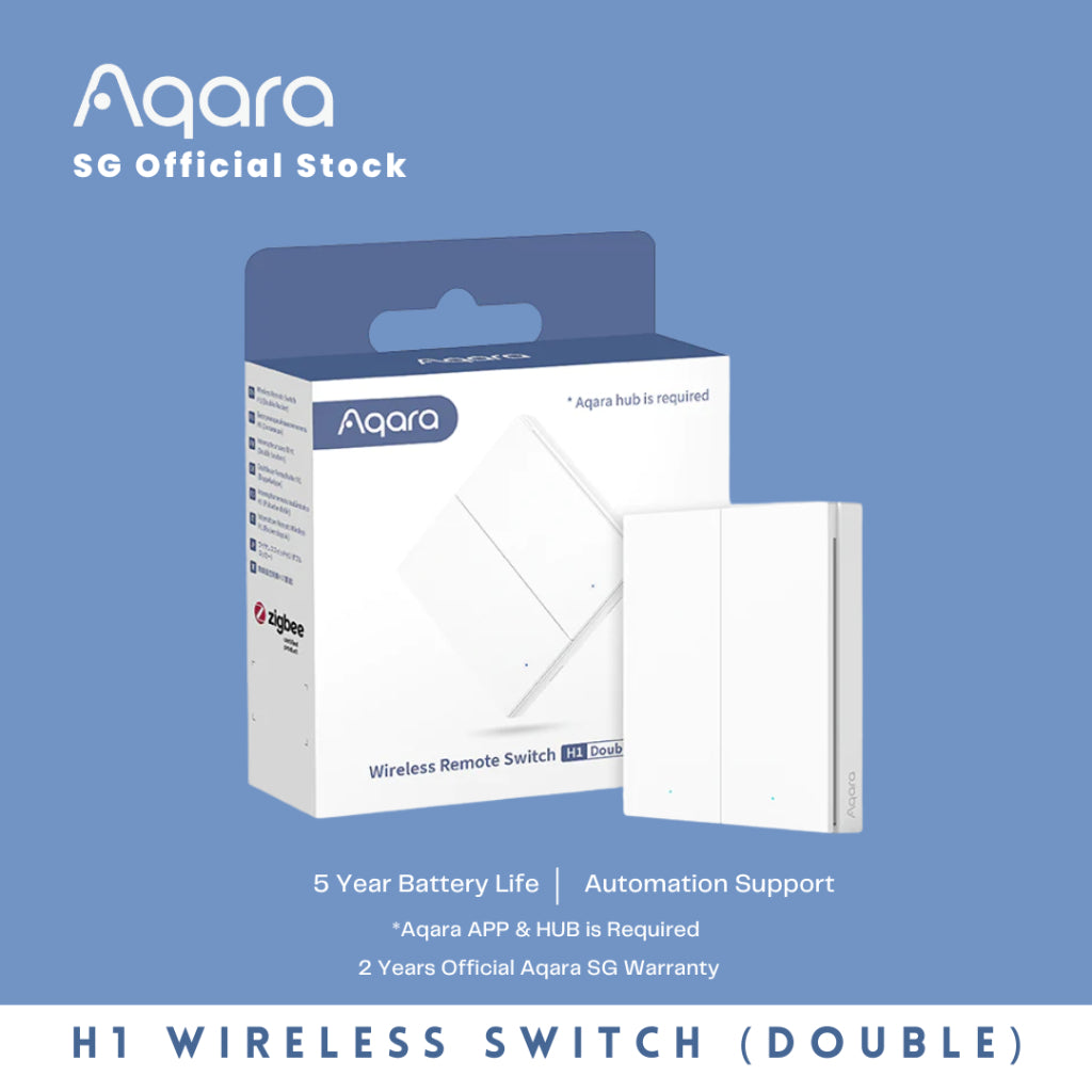 [Aqara SG] H1 Wireless Switch Double Rocker HomeKit Zigbee 3.0 Google High-Speed Click Mode