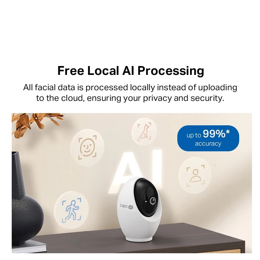 TP-Link Tapo C260 Pan/Tilt AI Home Security Wi-Fi Camera, 4K 8MP, AI detection