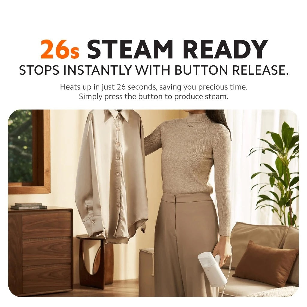 Xiaomi Handheld Garment Steamer 30kPa Pressurised Steam Foldable Portable Lightweight