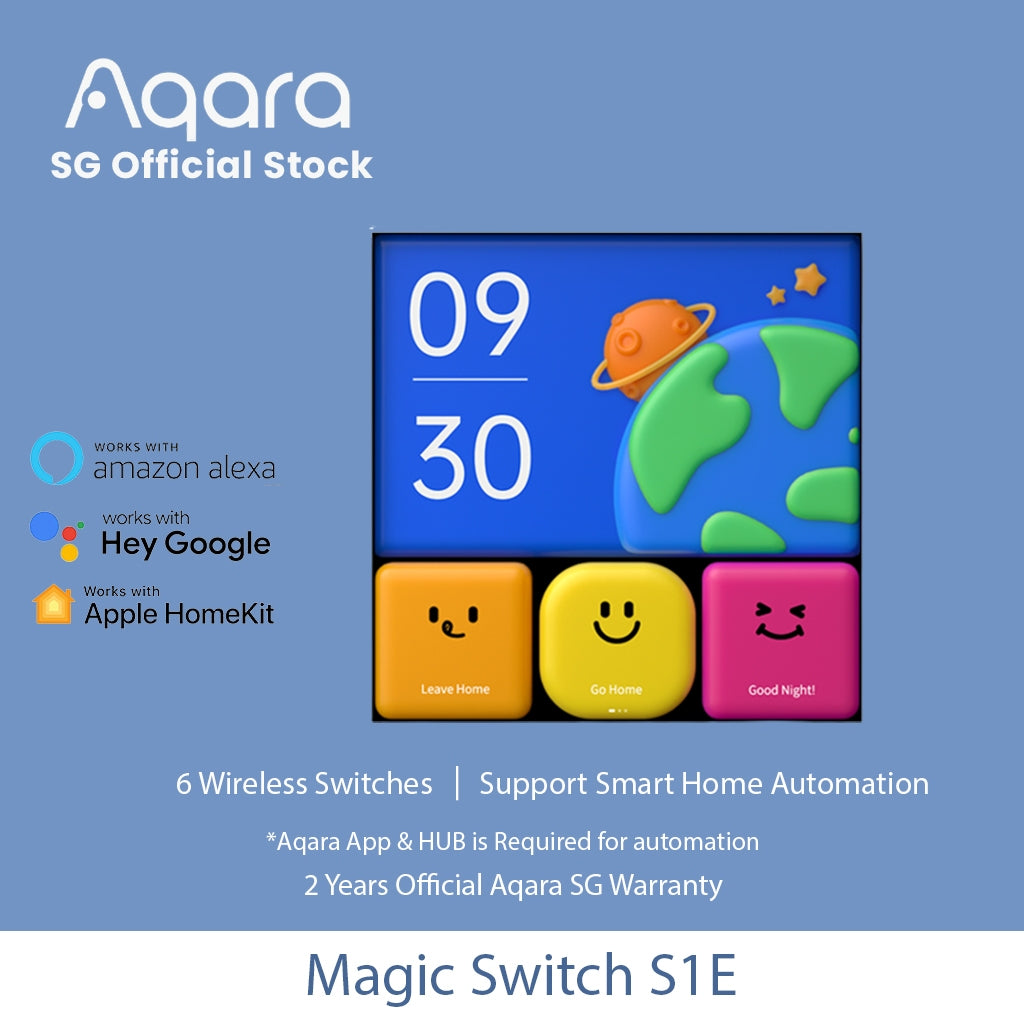[Aqara SG] Aqara Magic Switch S1E Smart Touch 4inch Screen Panel Full LED Timer Calendar