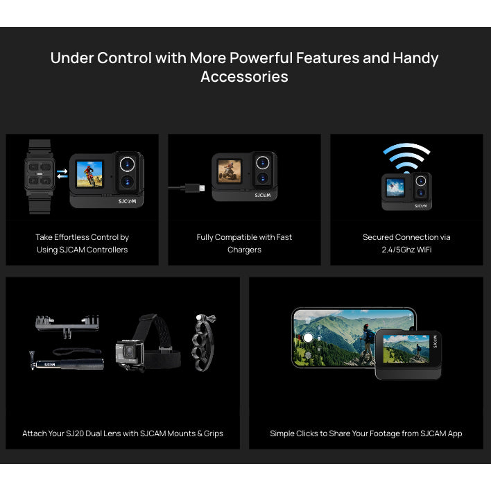SJCAM SJ20 Dual Lens Action Camera | 4K UHD | Dual Screen | WiFi