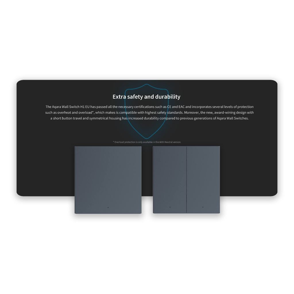 [Aqara SG] Smart Wall Switch H1 EU Grey (With Neutral/No Neutral + Single/Double/Triple Rocker)