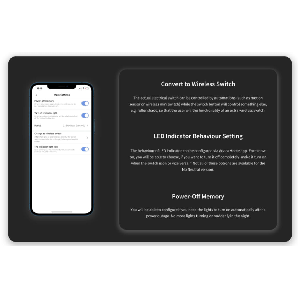[Aqara SG] Smart Wall Switch H1 EU Grey (With Neutral/No Neutral + Single/Double/Triple Rocker)