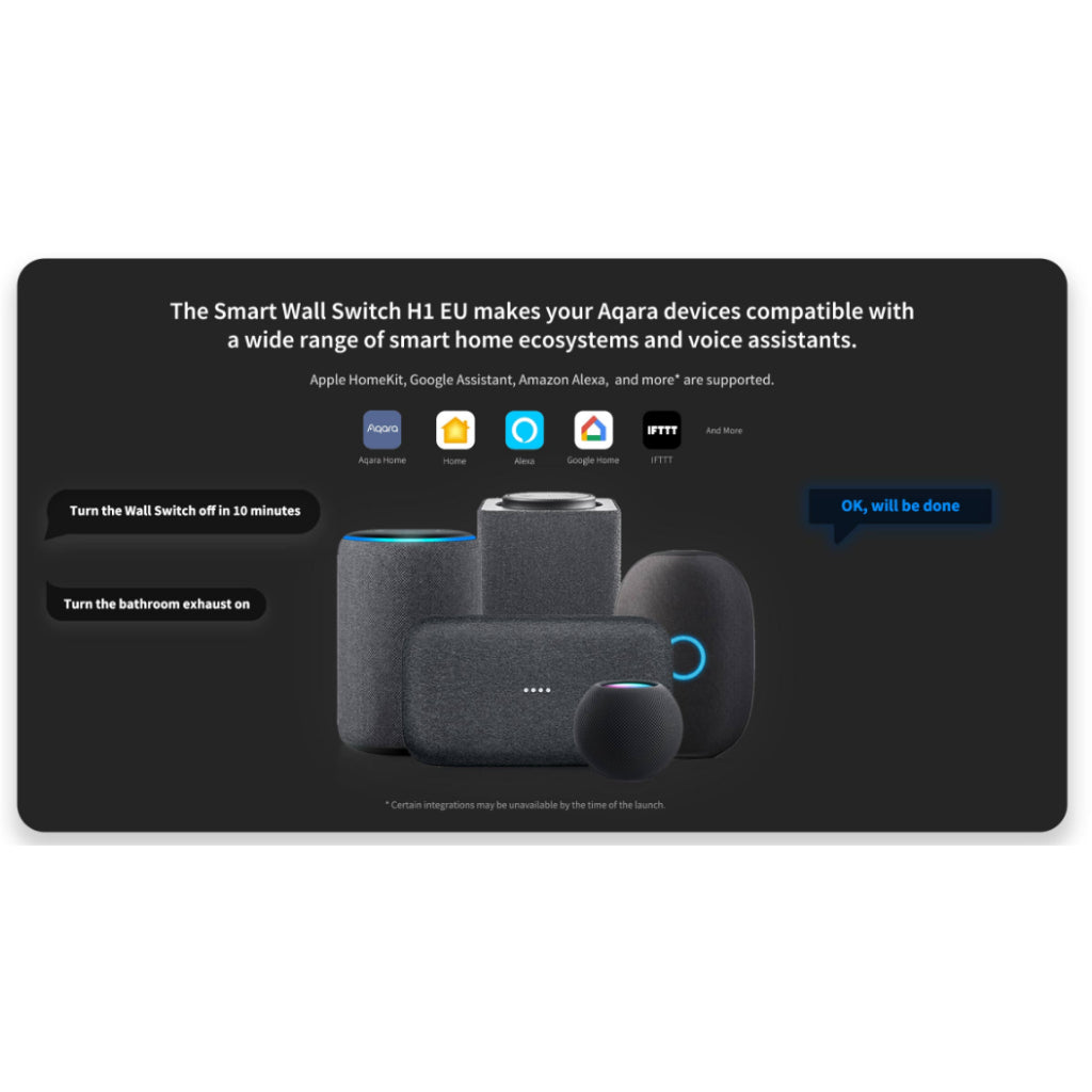 [Aqara SG] Smart Wall Switch H1 EU Grey (With Neutral/No Neutral + Single/Double/Triple Rocker)