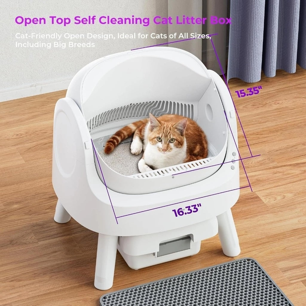 PetPivot AutoScooper AS11 Open-Top Self-Cleaning Smart Cat Litter Box Automatic Litter Scooping
