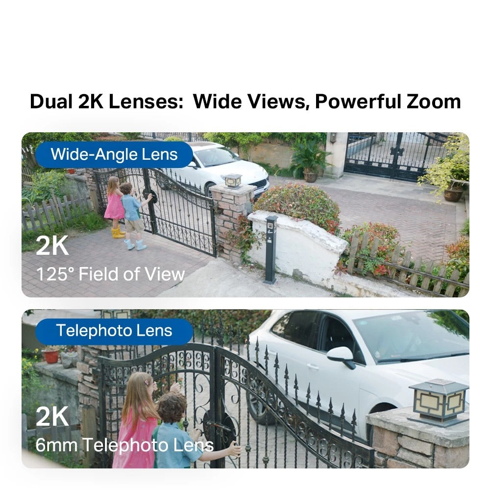 TP-Link Tapo C246D Indoor/Outdoor Dual Lens Pan/Tilt Security Camera | 2K 3MP Dual Lens