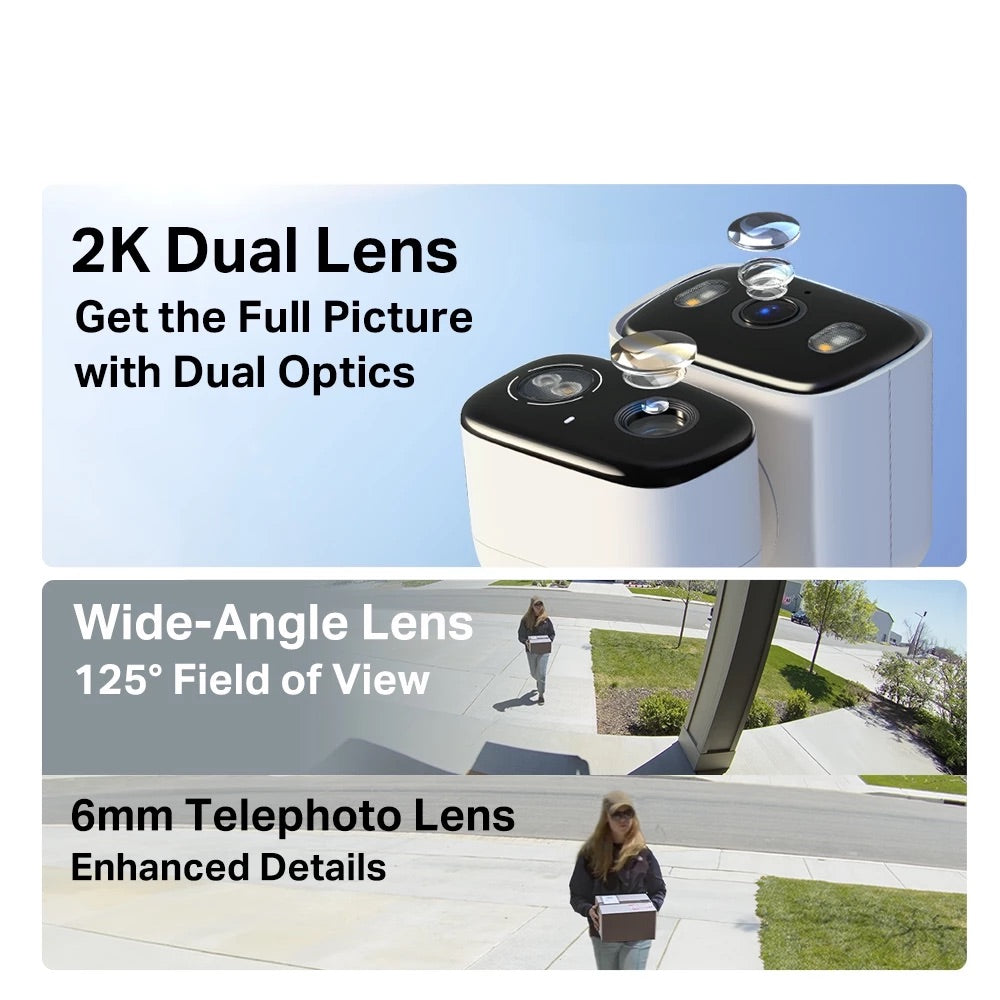 TP-Link Tapo C246D Indoor/Outdoor Dual Lens Pan/Tilt Security Camera | 2K 3MP Dual Lens