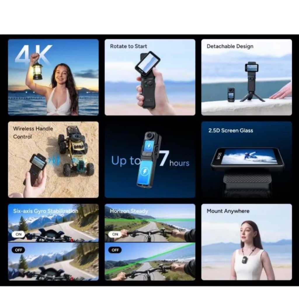 Official SJCAM C400 4k Action Cam | Oleophobic Coating | 2.5D '' Screen Glass