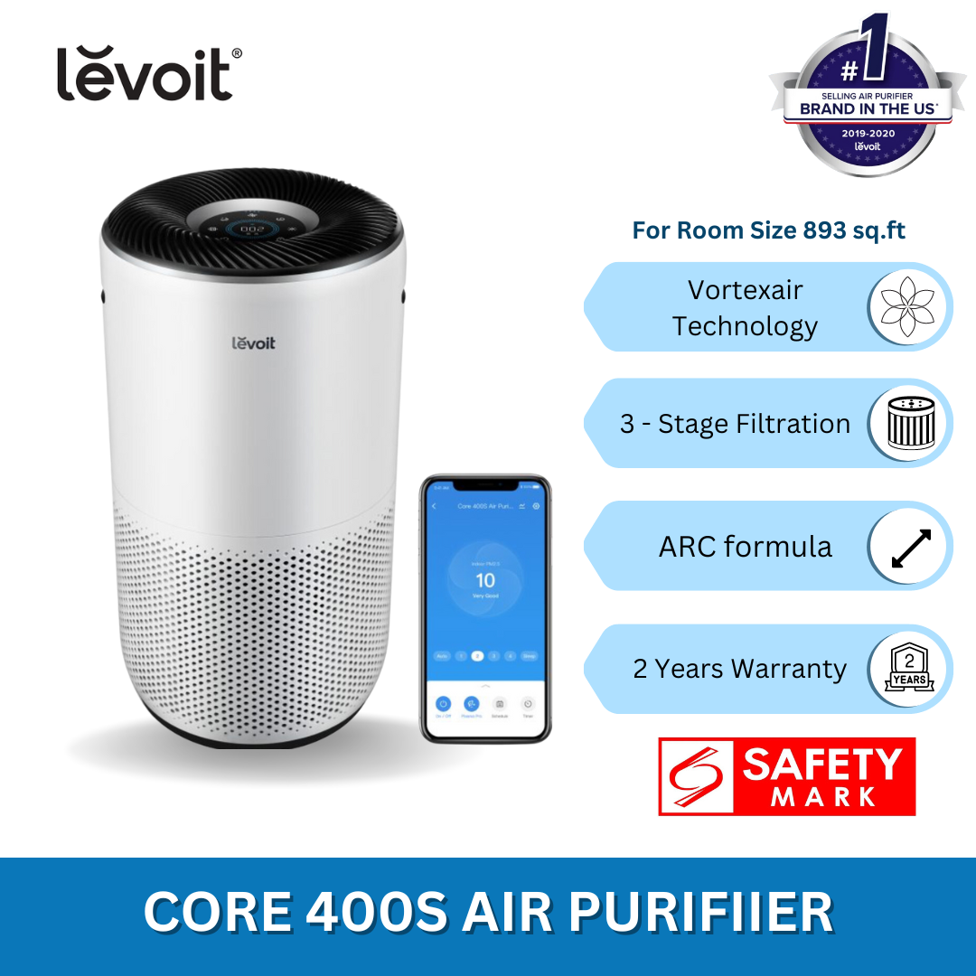 LEVOIT Core 400S Smart True HEPA Air Purifier | H13 True HEPA Filter | Smart App Control | Room Size 893 sq.ft