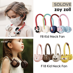 SoLove Zoyzoii F8 / F18 Series Portable Neck Fan For Kids Children Colourful 4 Cute Designs