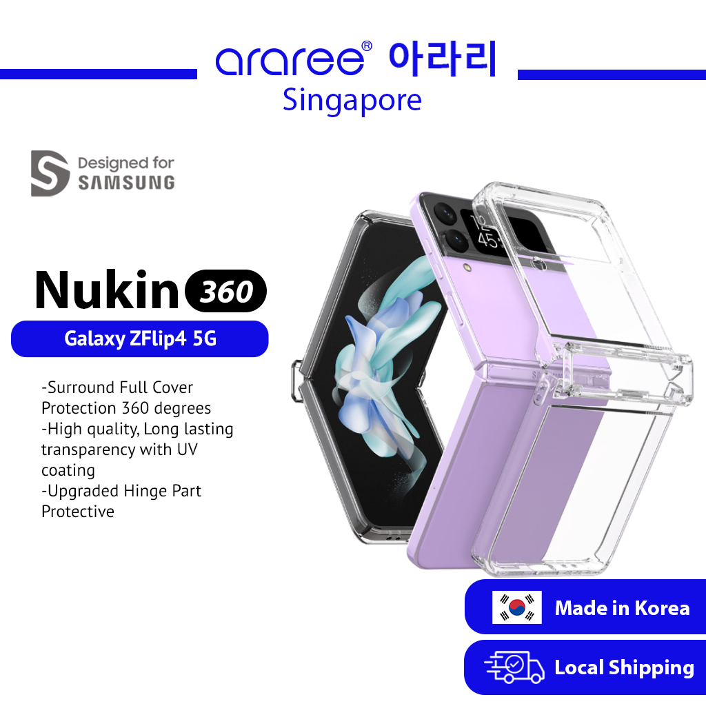 [Araree SG] Samsung Galaxy Z Flip 4 NUKIN 360 Protective Hinge Protection Phone Case