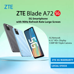 ZTE Blade A72 5G | 4GB+128GB 6.52” HD+ 90Hz Display | +2GB Dynamic RAM | 4000 mAh Large Battery | NFC
