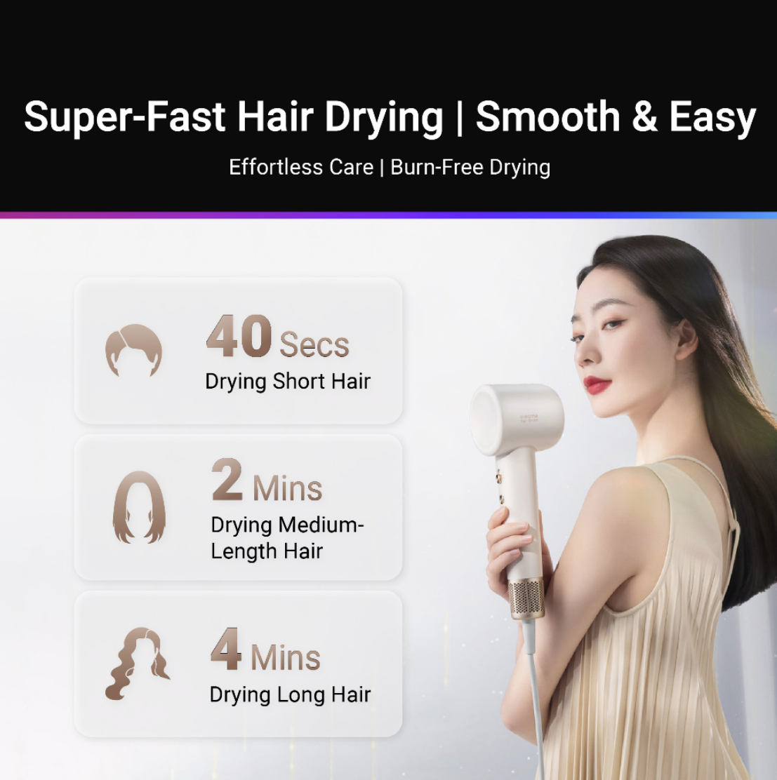 [SG STOCK] Dreame Hair Gleam Hair Dryer | High Speed 2 Mins Fast Drying | 330g Lightweight | 2 Years Warranty